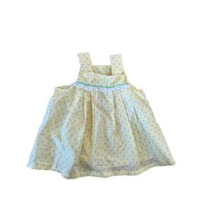 Vintage infant girls yellow and orange retro 70s dress